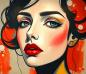 Preview: buntes gesicht gemat pop art street art -peggy liebenow_4